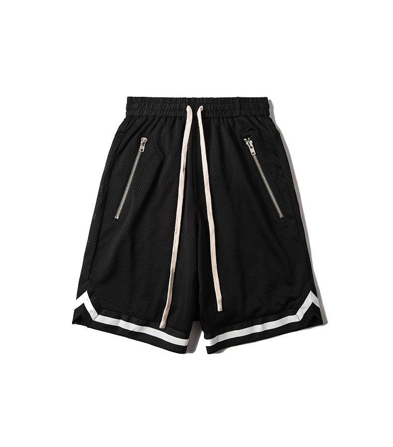 STRIPED BLACK TRACK SHORT