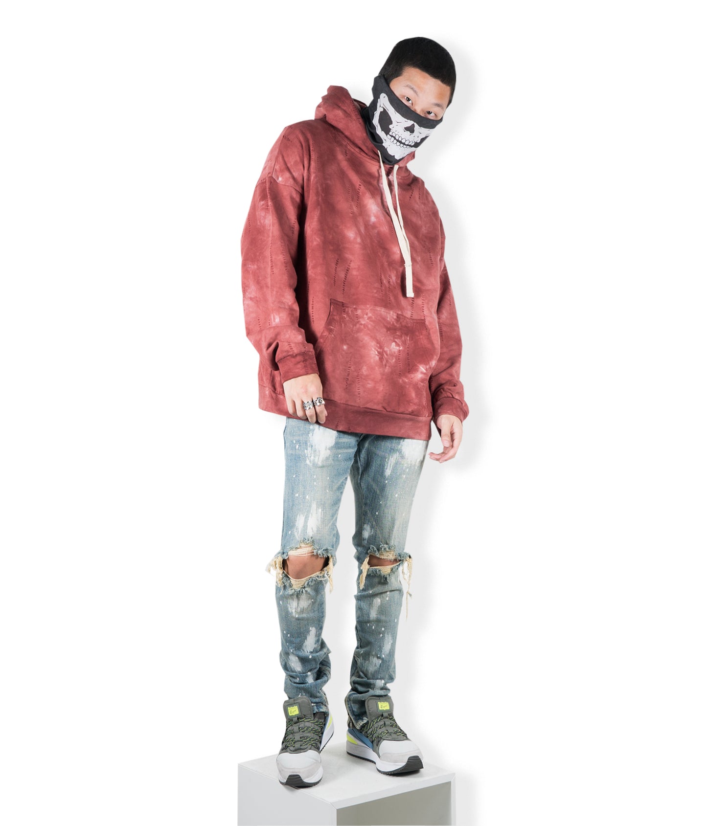 Tie Red Hoodie