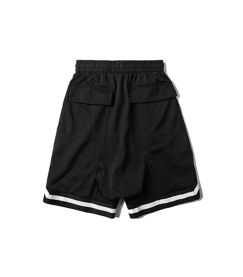 STRIPED BLACK TRACK SHORT