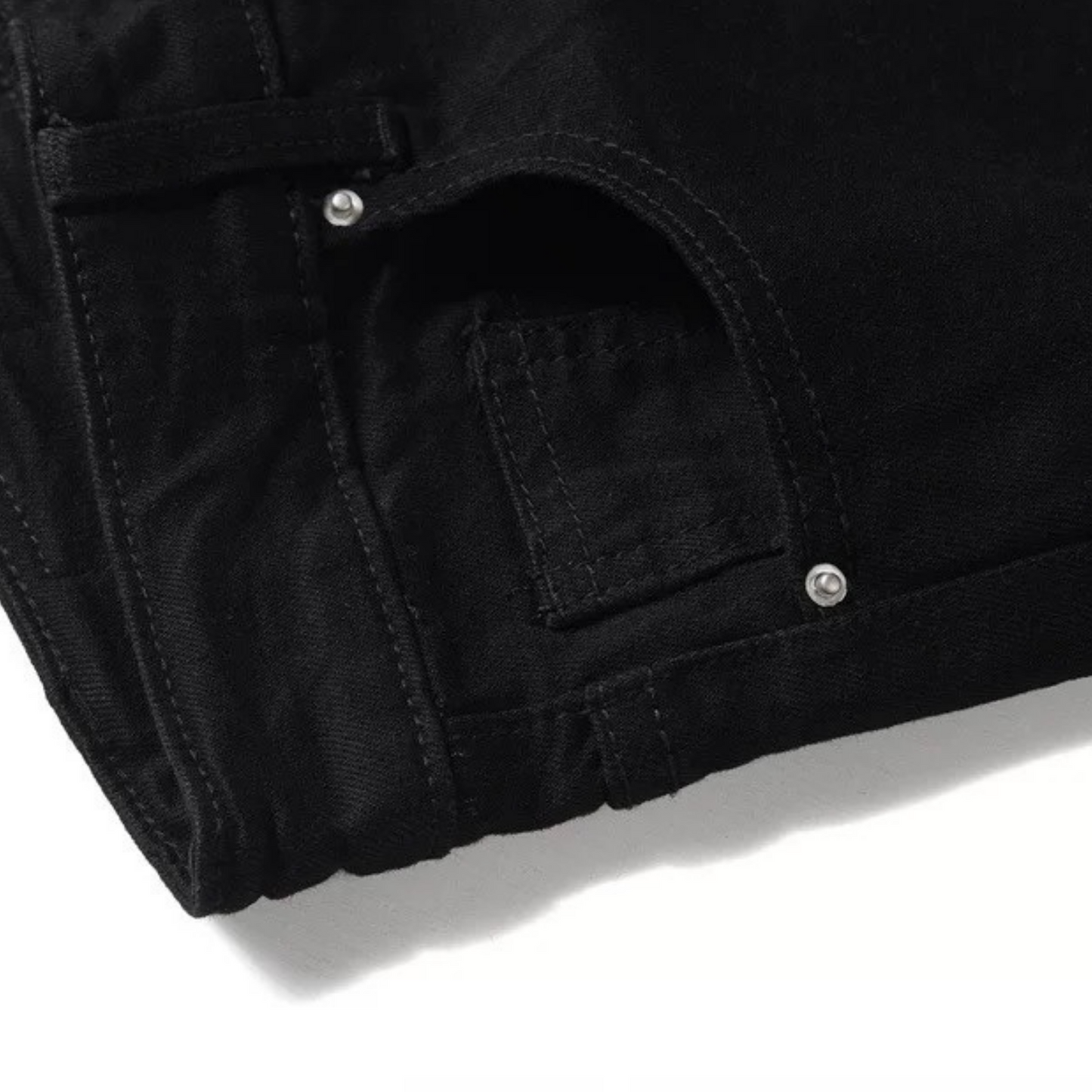 OG.Distressed Black Double Ripped Denim