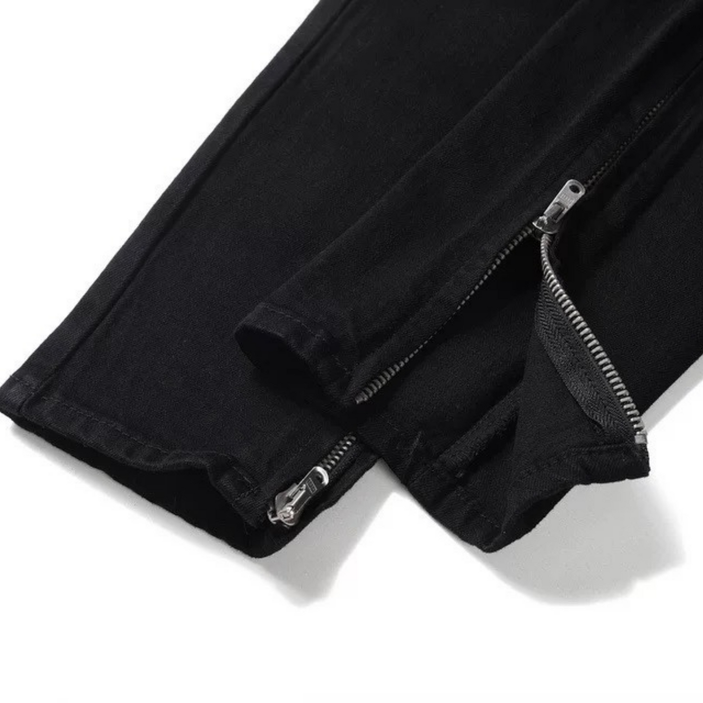 OG.Distressed Black Double Ripped Denim