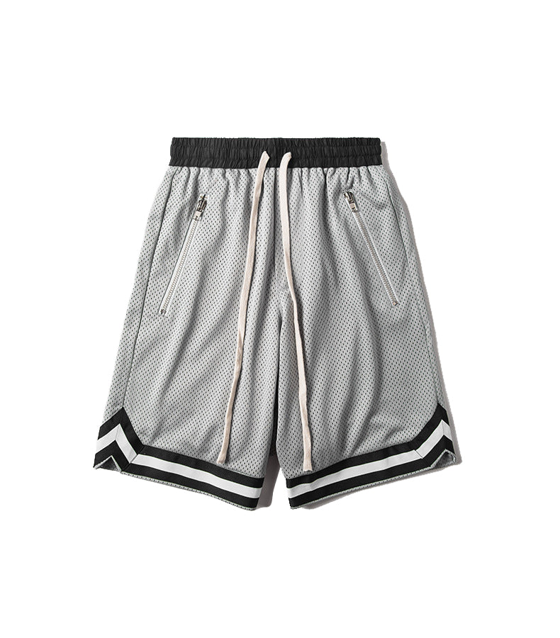 Striped Silver Track Shorts