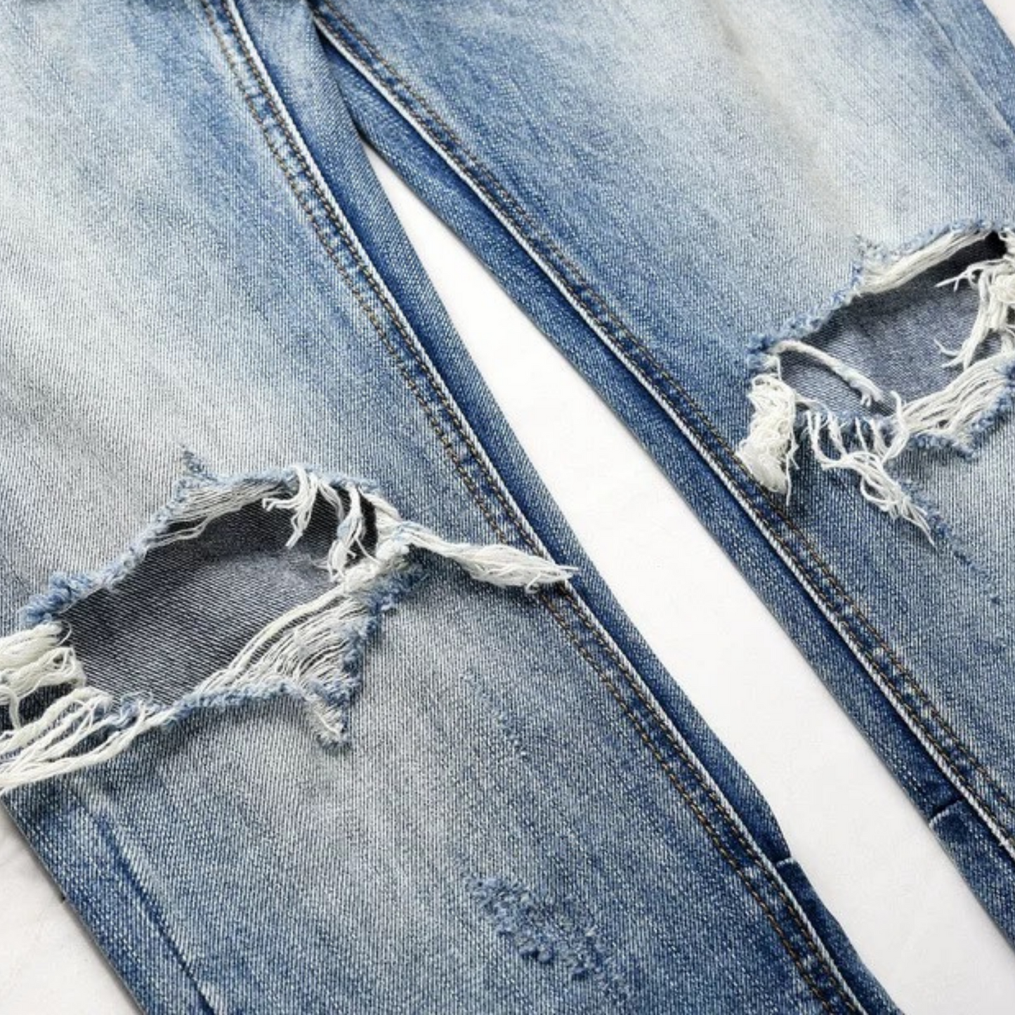 M.Blue Distressed With Silver Zippers