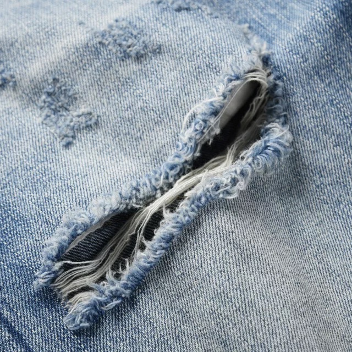M.Blue Distressed With Silver Zippers