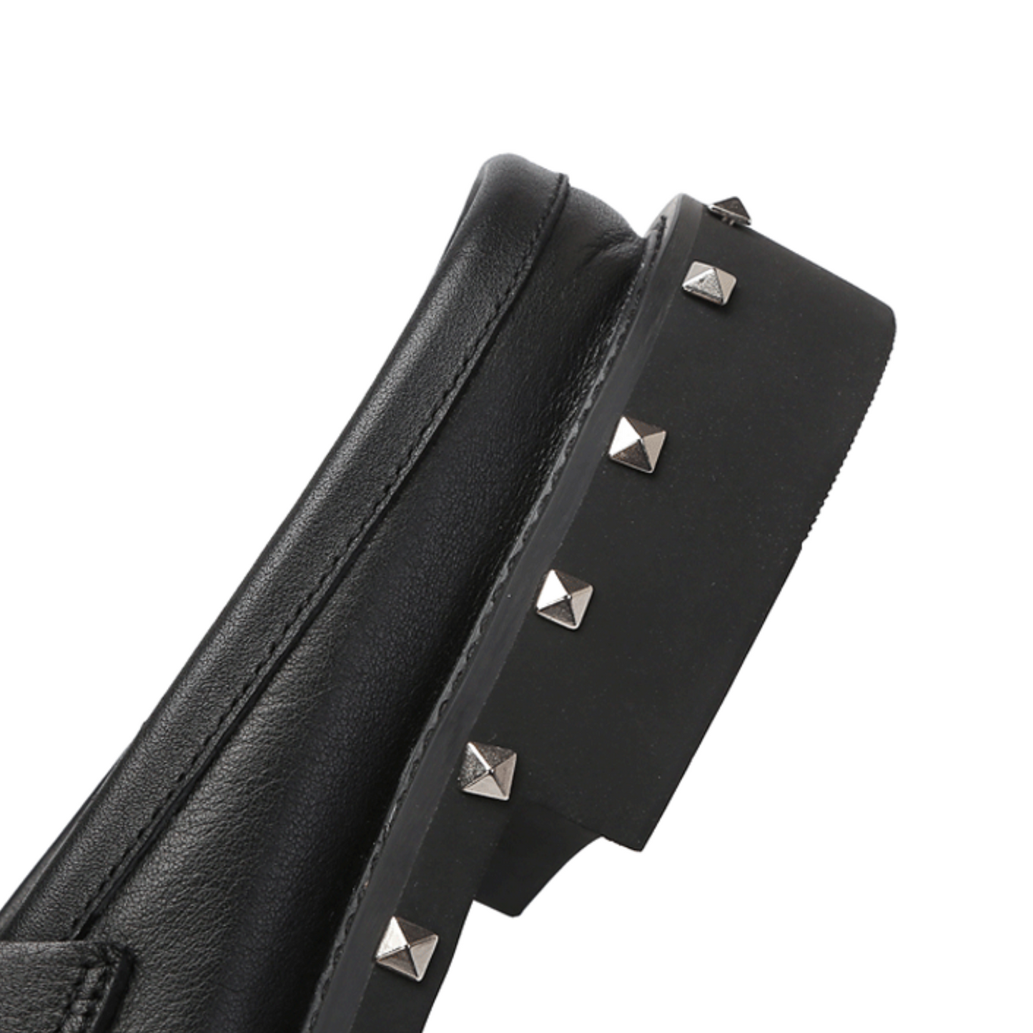 Suede Silver Spike Black Slipper