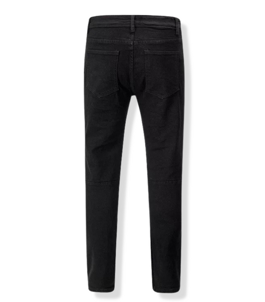 OG.Distressed Black Double Ripped Denim