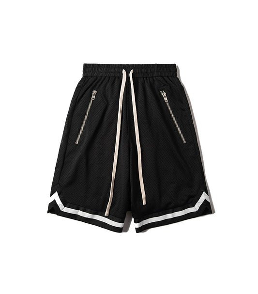 STRIPED BLACK TRACK SHORT