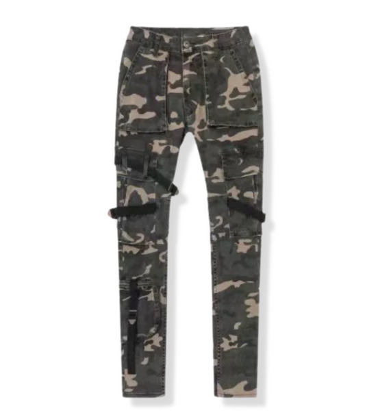 Camo Denim With Multiple Locks