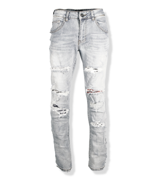 Denim Multi Design Panels Biker